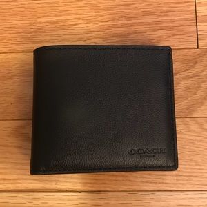 NWT Coach Black Leather Wallet